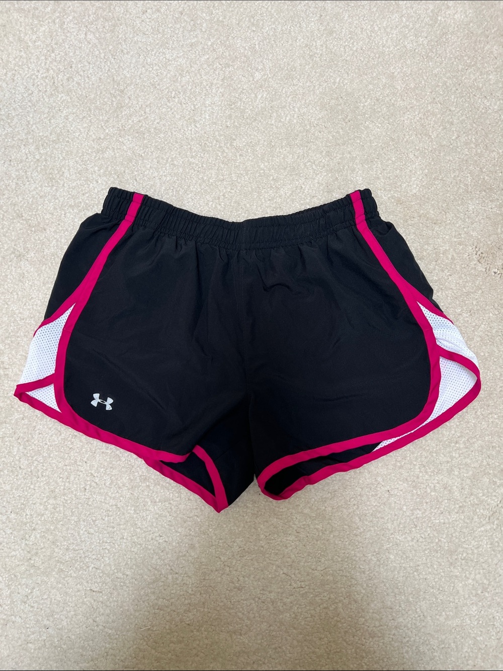 Under Armour Black Athletic Shorts with Pink Trim